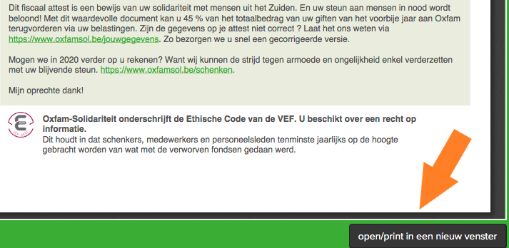 screen shot fiscaal attest